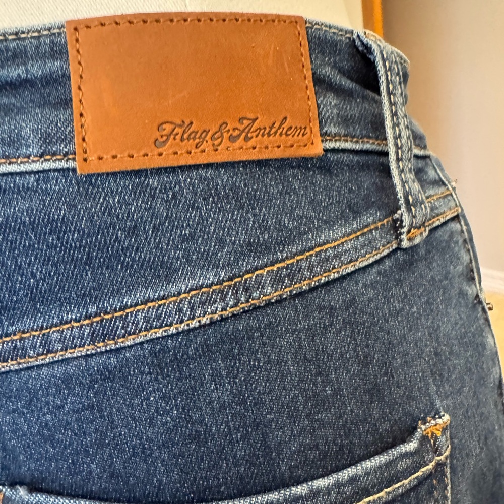 NWOT Flag & Anthem High Rise Straight Leg Ankle Length Dark Indigo Wash Jeans - Picture 8 of 11